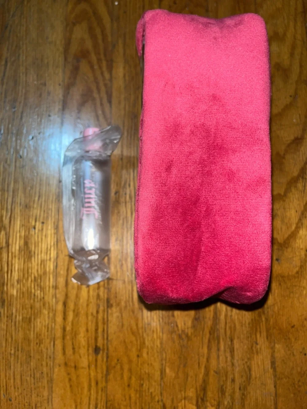 NWT Juicy Couture Clear Cosmetic Bag with Velvet Trim and Juicy Travel Bottle